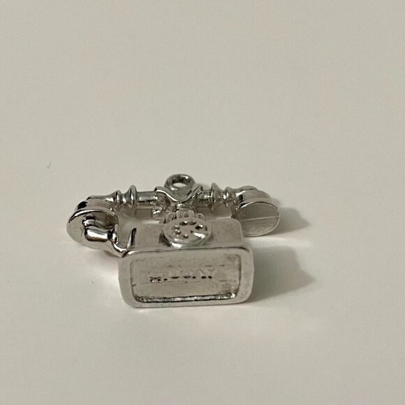 Vintage Avon Telephone Pendant Charm Metal Small No Loop - Picture 10 of 13